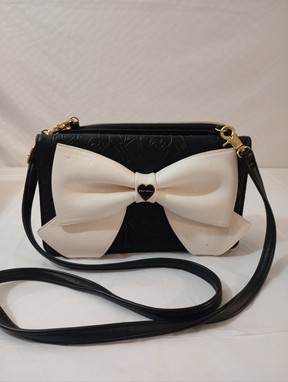 Betsy Johnson Shoulder Bag With Large Bow Accent